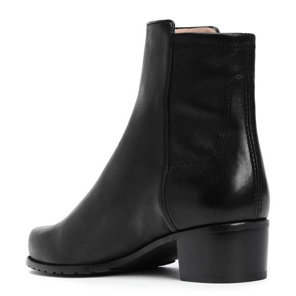 Stuart Weitzman Easyon Booties Black Leather Size 8 - Picture 3 of 5